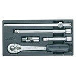 Gedore 1500 ES-1903 T Набор трещотки 1/2" с аксесуарами в ложементе 1/3