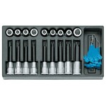 Gedore 1500 ES-ITX 19 LKP Набор головок с отверточными вставками 1/2" в ложементе 1/3