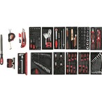 Gedore RED R21010002 Набор инструментов в пластмассовых модулях, 166 предметов
